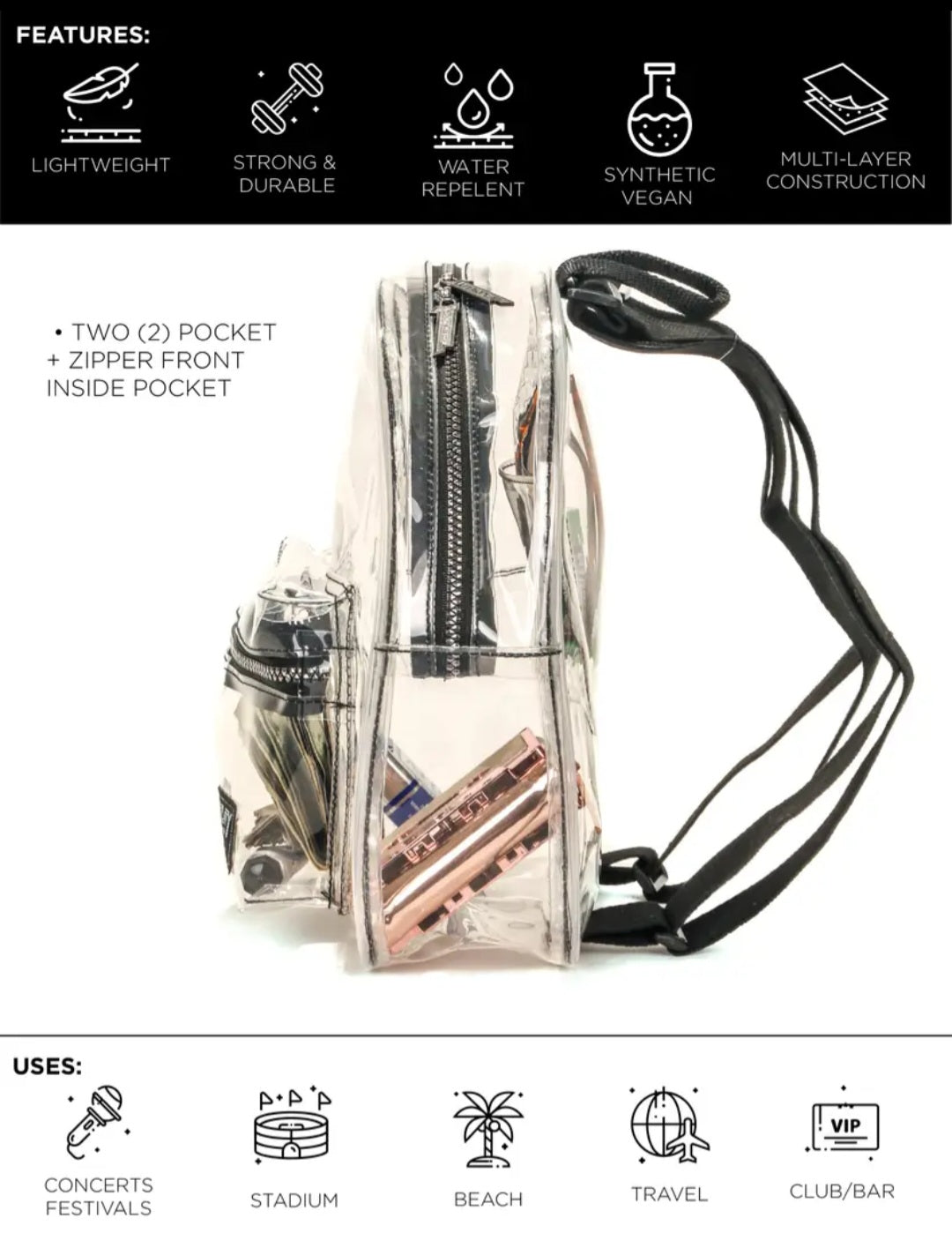 FYDELITY - Mini Back Pack - Crystal Clear