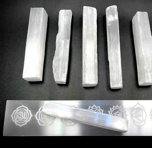Selenite Crystal Wands 4"